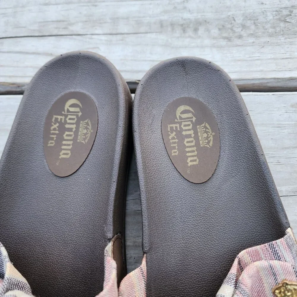 Corona Extra Womens Size 9-10 Sandals Flip Flops Slides Pink And Brown